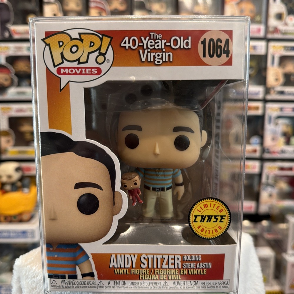 Funko Pop! Movies: Andy Stitzer Holding Steve Austin (Chase) #1064